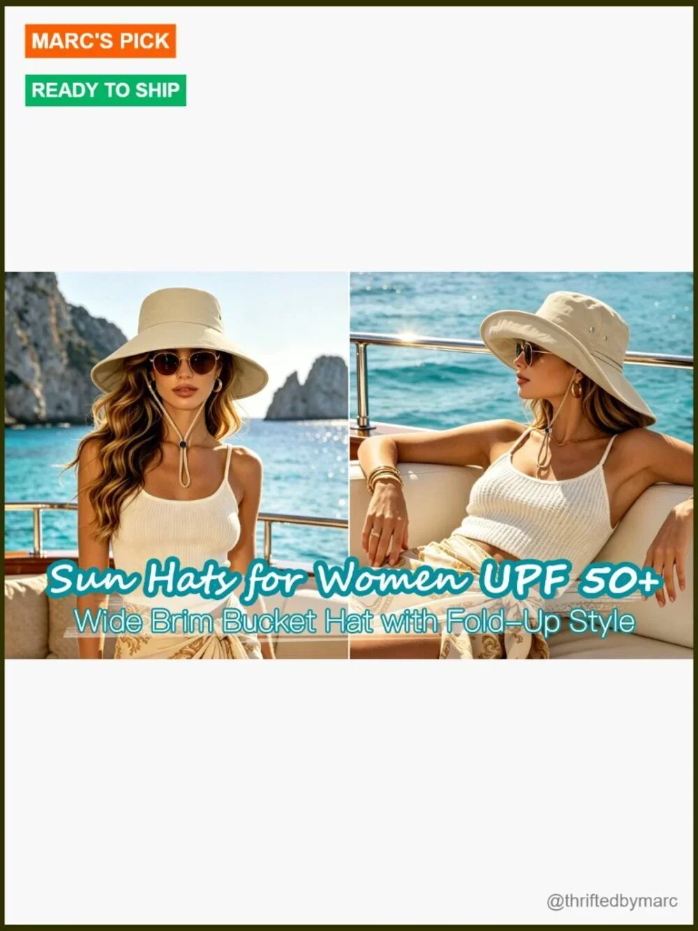 UPF 50 Sun Hat Ponytail Friendly Packable Bucket Hat Fishing Beach Gardening